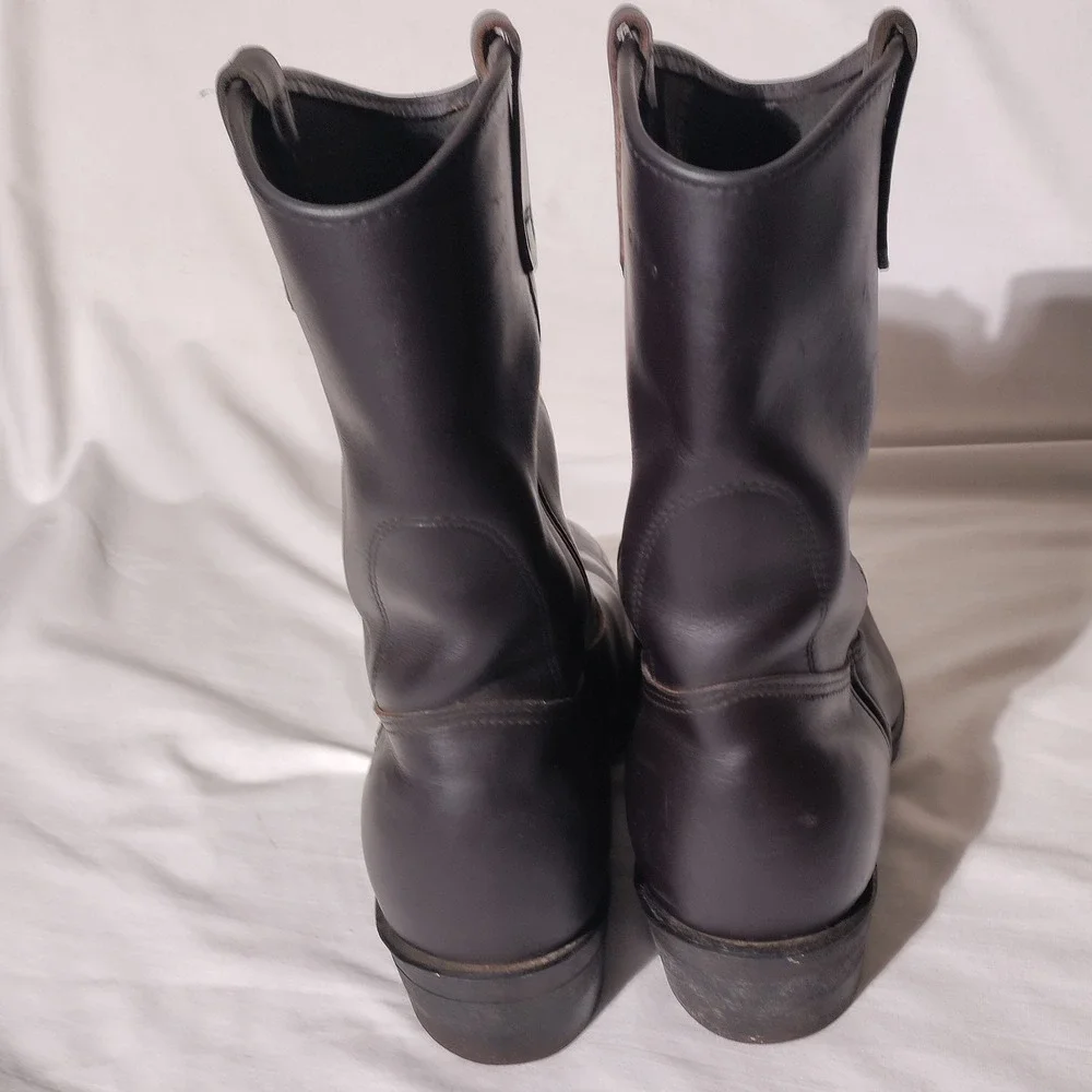Mason Mens Vintage Leather Pull On Work Boots Dark Brown ANSI Z41.1 10.5 EE